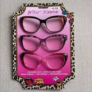 BETSEY JOHNSON |+2.50 Strength | 3-Pack Reading Glasses | Bold & Chic